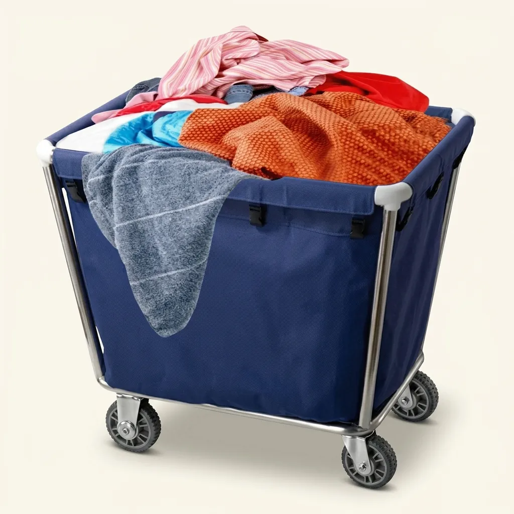Stainless Steel Laundry Trolley with Oxford Fabric Bag [1031] — HKT-1031 (image 2)
