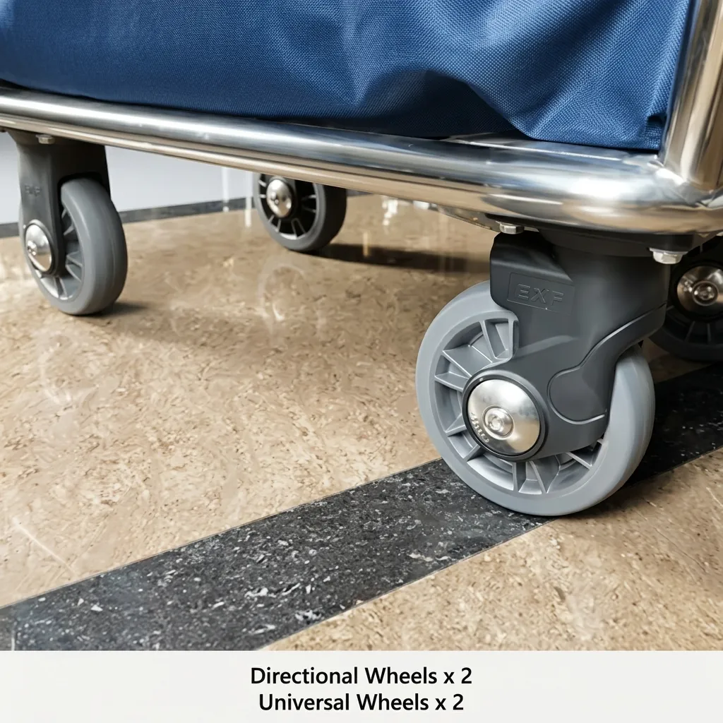 Stainless Steel Laundry Trolley with Oxford Fabric Bag [1031] — HKT-1031 (image 3)