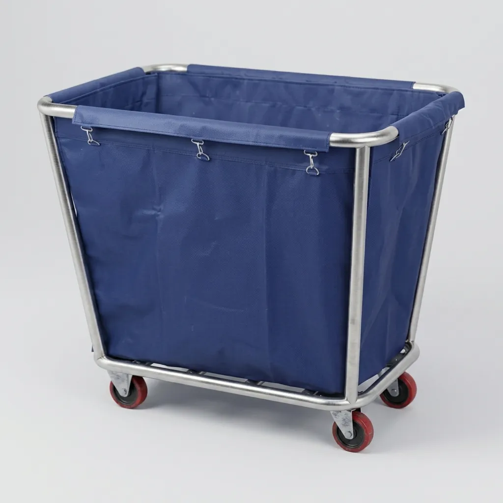 Stainless Steel Laundry Trolley with Oxford Fabric Bag [1032] — HKT-1032 (image 2)