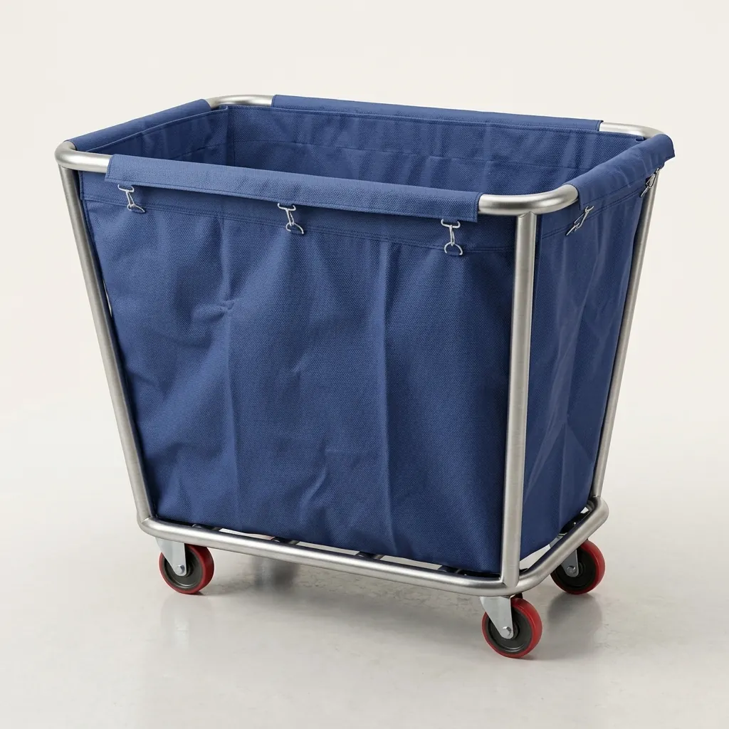 Stainless Steel Laundry Trolley with Oxford Fabric Bag [1032] — HKT-1032 (image 3)
