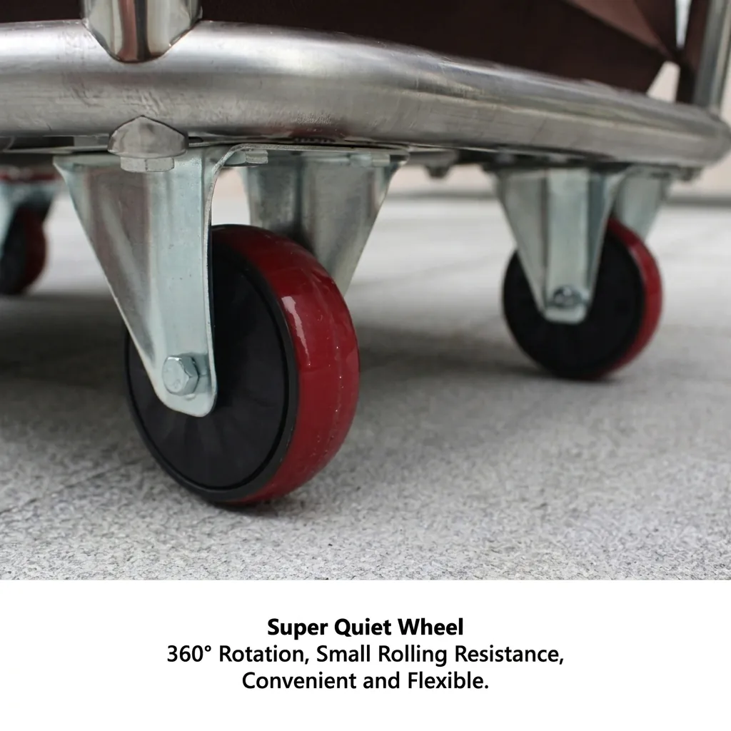 Stainless Steel Laundry Trolley with Oxford Fabric Bag [1032] — HKT-1032 (image 5)