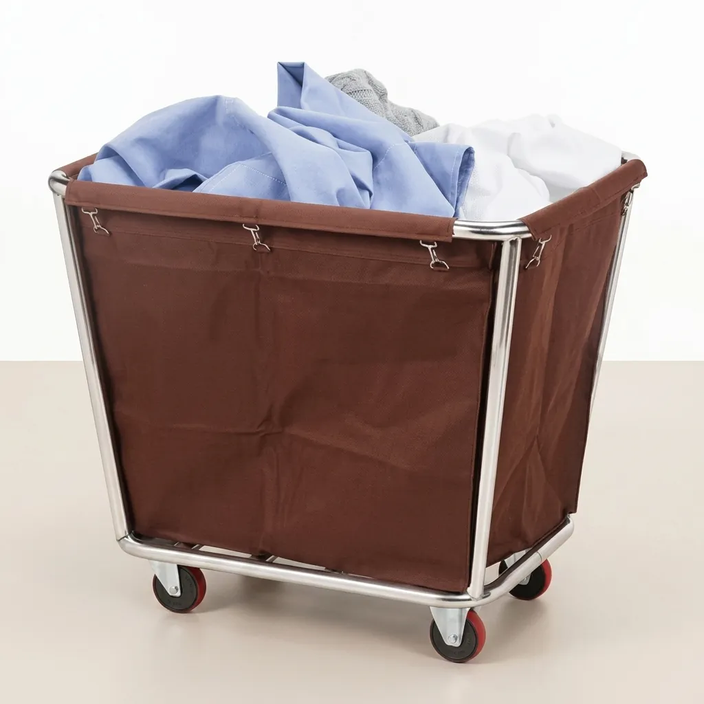 Stainless Steel Laundry Trolley with Oxford Fabric Bag [1033] — HKT-1033 (image 3)