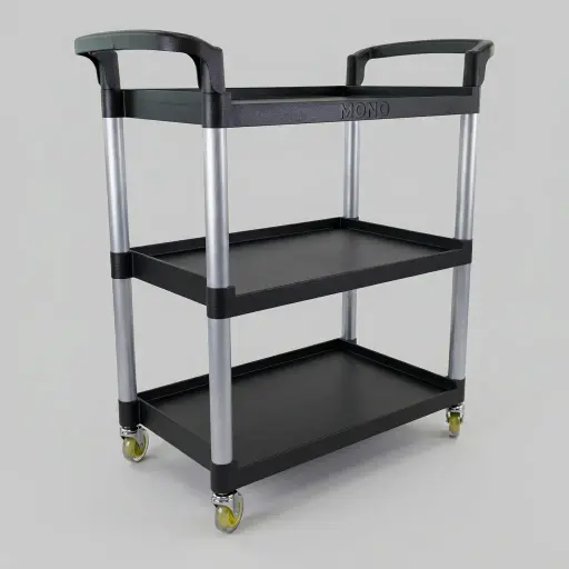 Open Sided Utility Trolley 3 Shelves L:104cm