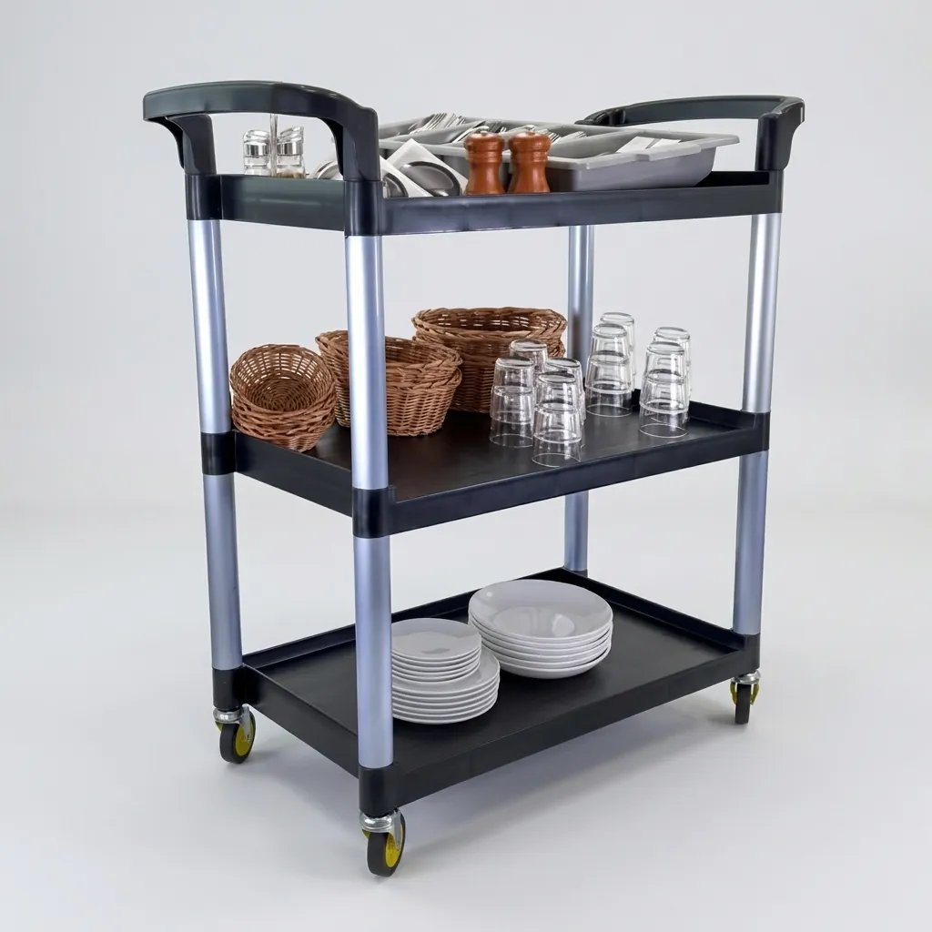 Open Sided Utility Trolley 3 Shelves L:104cm — HKT-1041 (image 3)