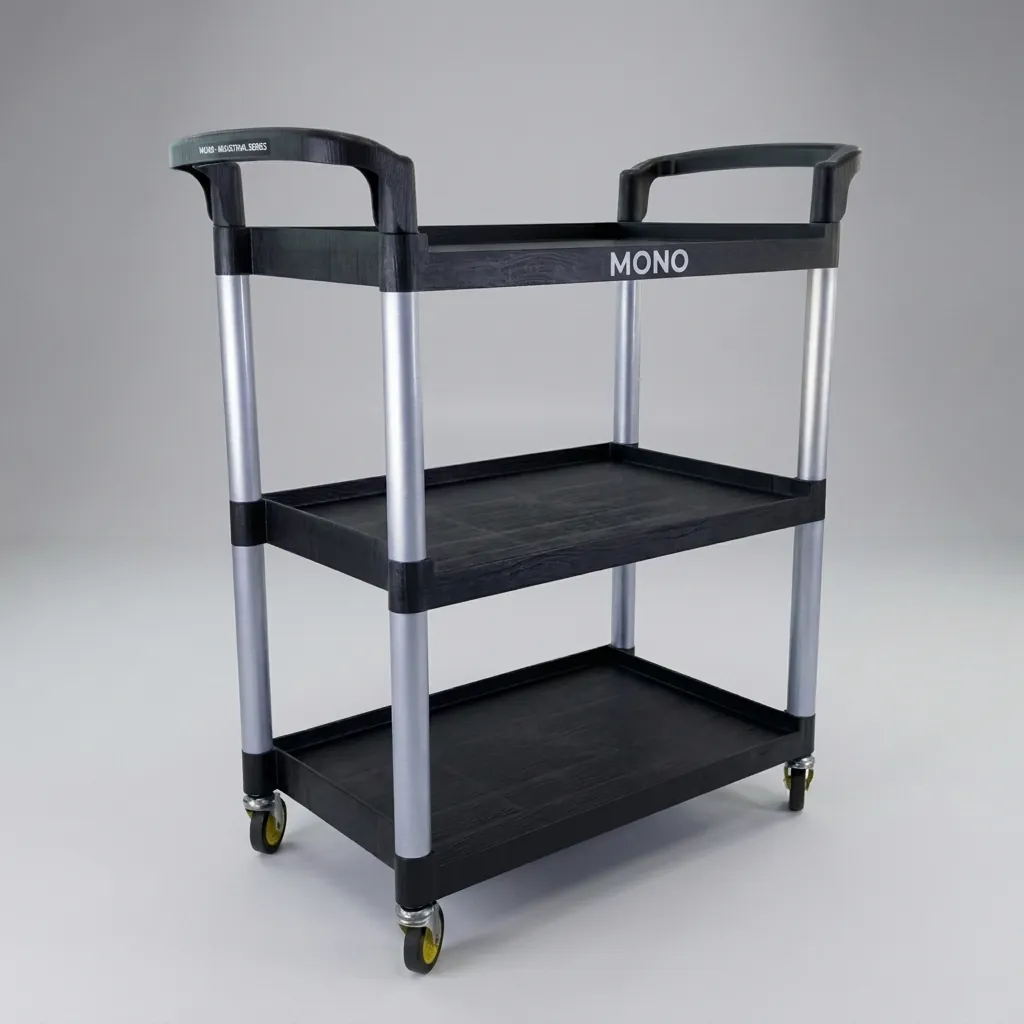 Open Sided Utility Trolley 3 Shelves L:86cm — HKT-1042 (image 1)