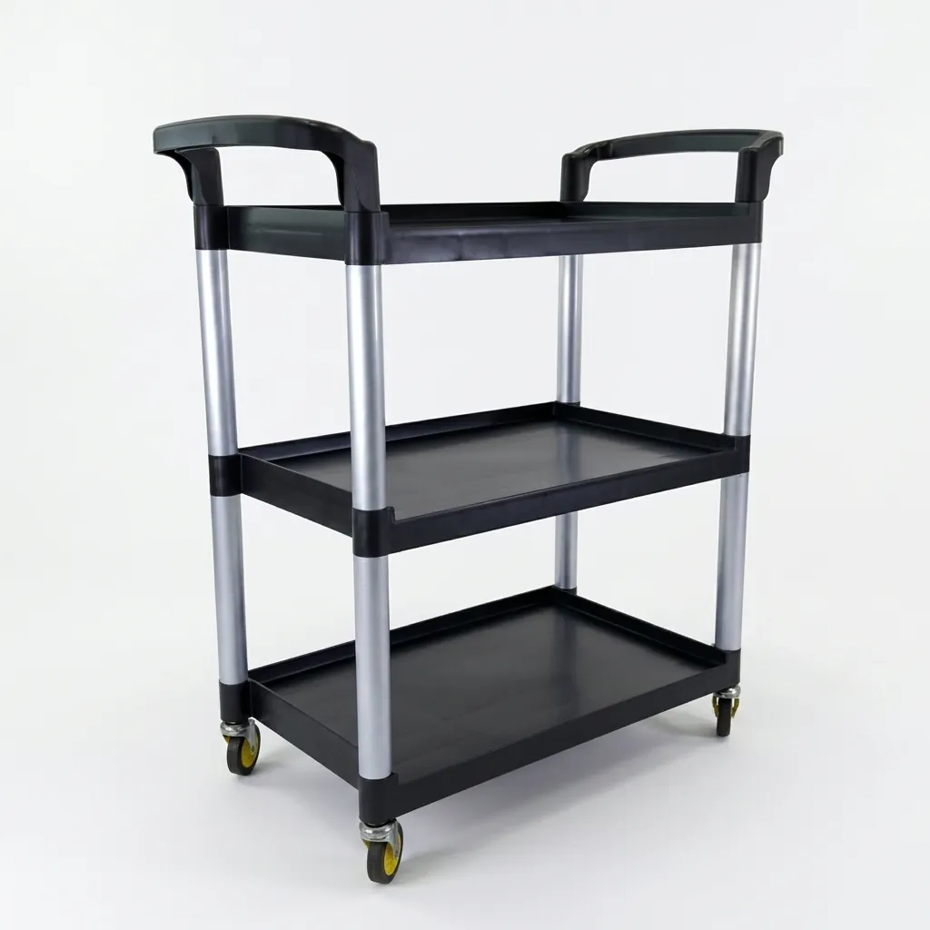 Open Sided Utility Trolley 3 Shelves L:86cm — HKT-1042 (image 2)