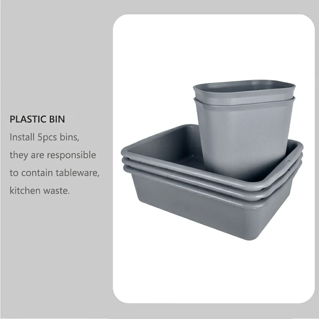Dish Collecting Trolley With 5 Plastic Buckets — HKT-1043 (image 2)