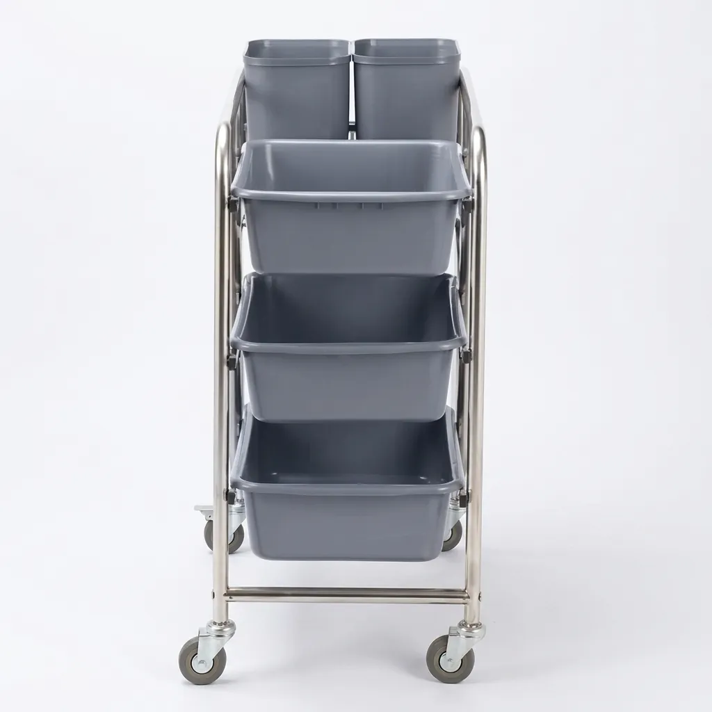 Dish Collecting Trolley With 5 Plastic Buckets — HKT-1043 (image 4)