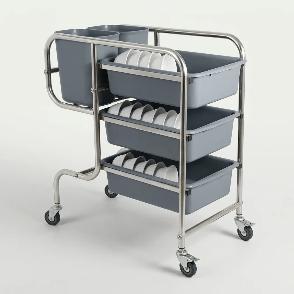 Dish Collecting Trolley With 5 Plastic Buckets — HKT-1043 (image 7)