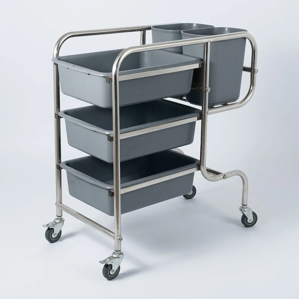 Dish Collecting Trolley With 5 Plastic Buckets — HKT-1043 (image 8)
