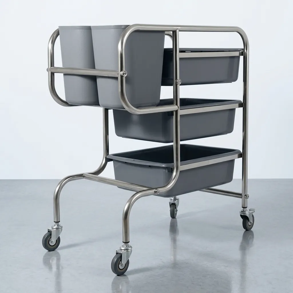 Dish Collecting Trolley With 5 Plastic Buckets — HKT-1043 (image 9)