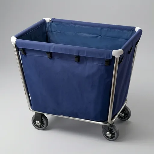 201 Stainless Steel Laundry Trolley with Fabric Bag — HKT-1047
