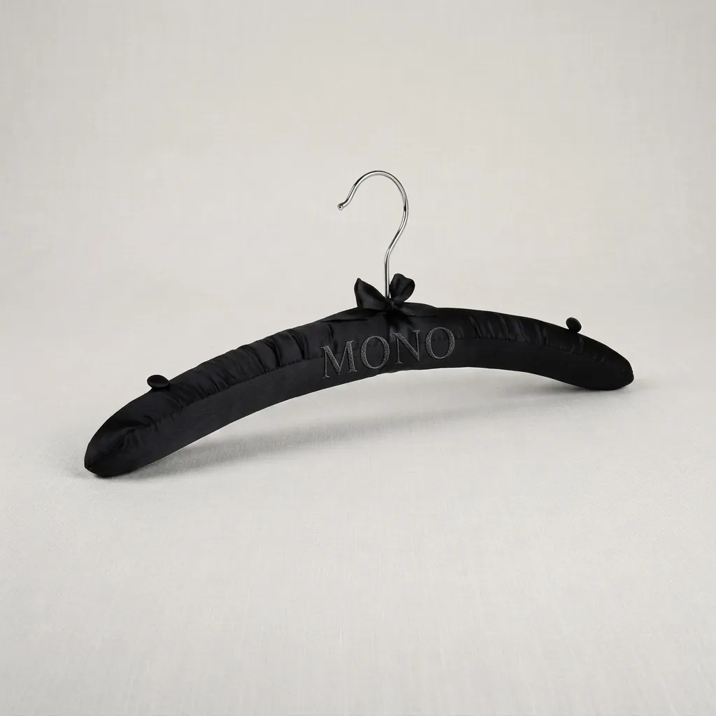 Satin Padded Hanger With Holder — HNG-1029