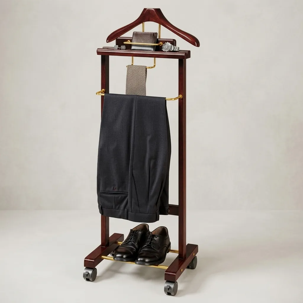 Floor Standing Wooden Clothes Rack — HNG-1030 (image 2)