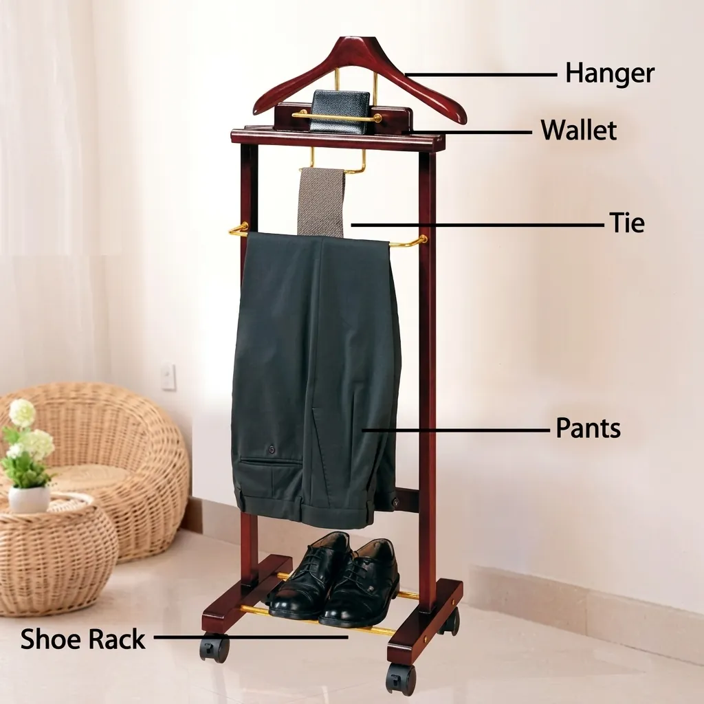 Floor Standing Wooden Clothes Rack — HNG-1030 (image 4)