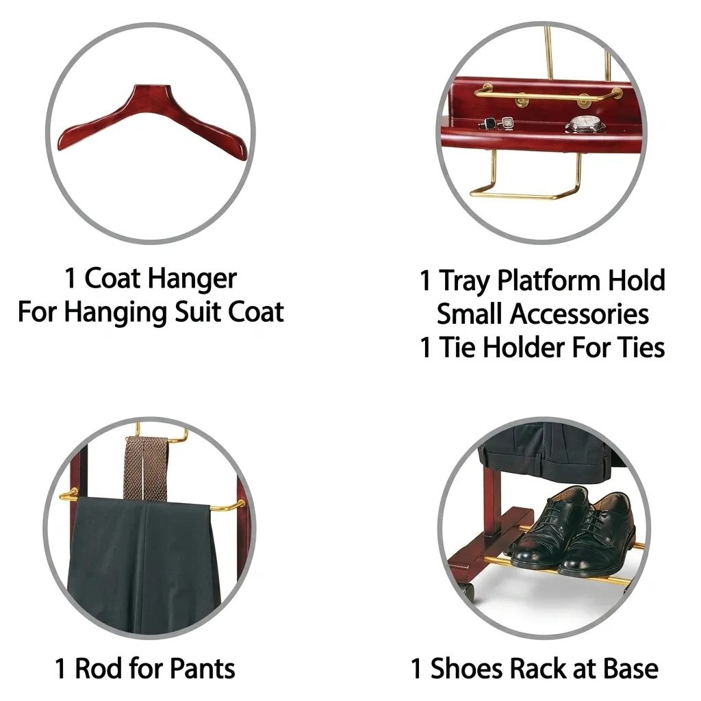 Floor Standing Wooden Clothes Rack — HNG-1030 (image 7)