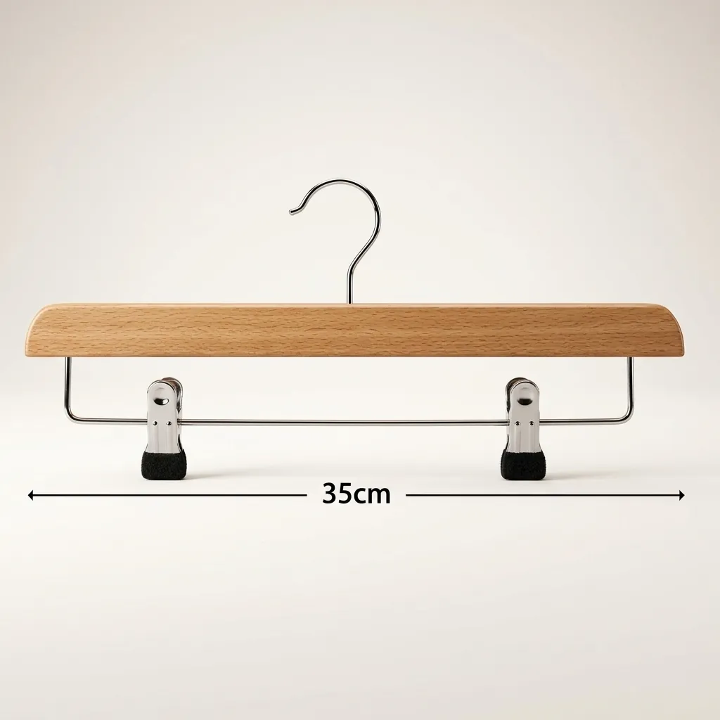 Wooden Clothes Hanger with Clips [1033] — HNG-1033 (image 5)