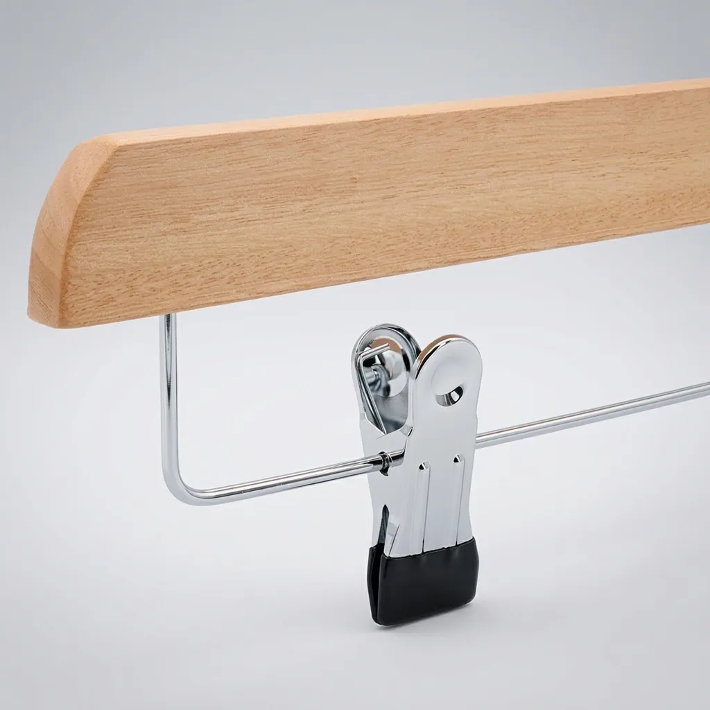 Wooden Clothes Hanger with Clips [1033] — HNG-1033 (image 6)