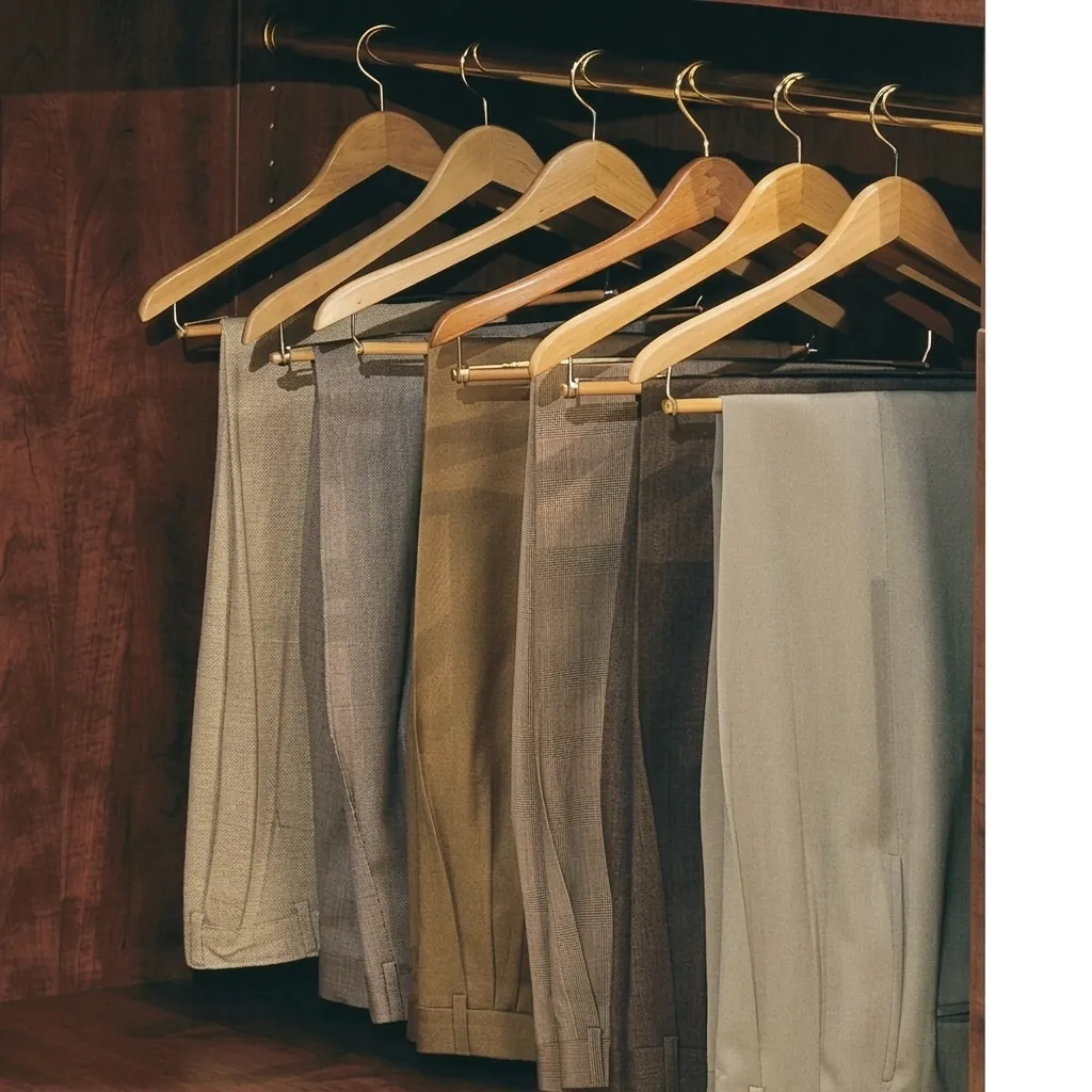 Wooden Clothes Hanger With Non-Slip Pant Bar 44.5× — HNG-1035 (image 3)