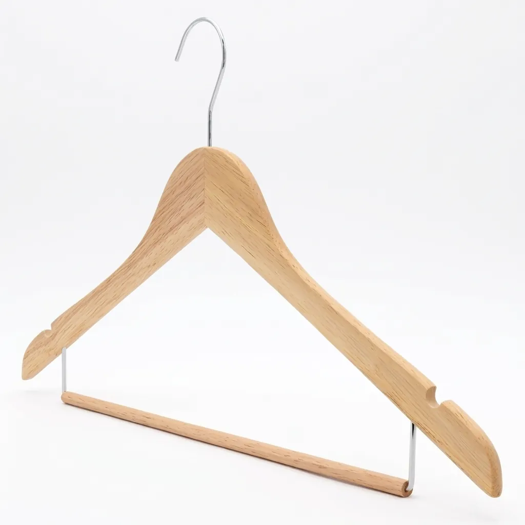 Wooden Clothes Hanger With Non-Slip Pant Bar 44.5× — HNG-1035 (image 4)