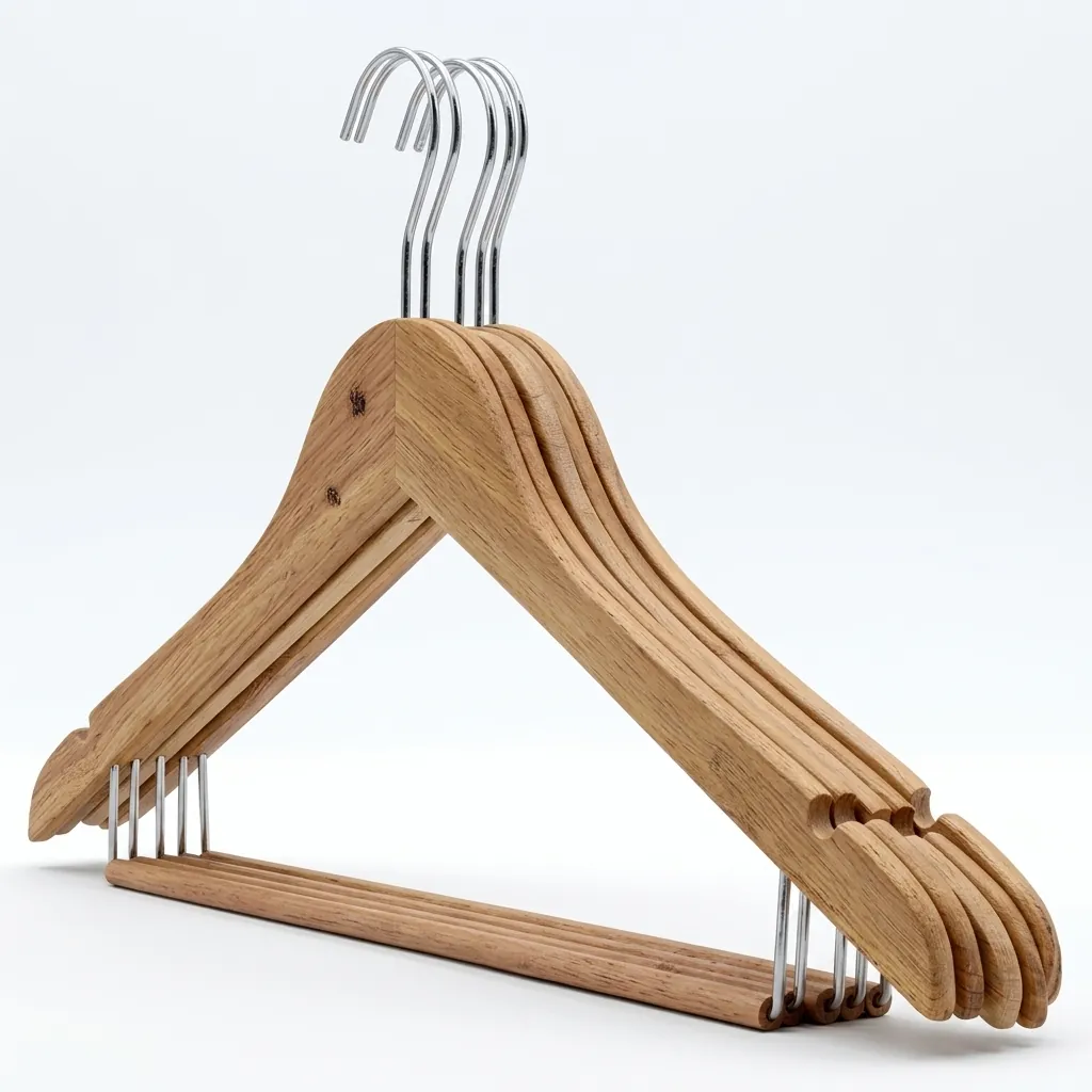 Wooden Clothes Hanger With Non-Slip Pant Bar 44.5× — HNG-1035 (image 5)