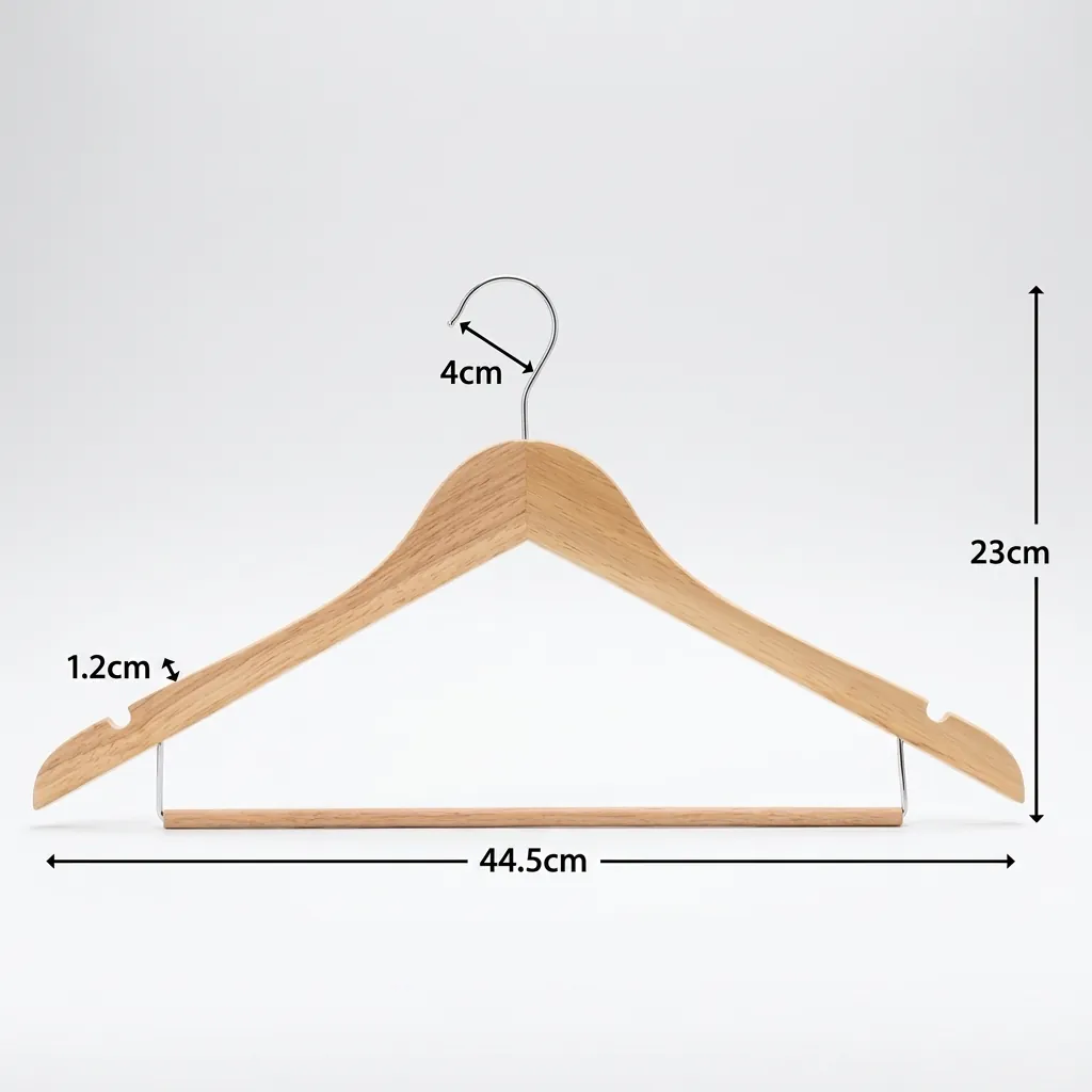 Wooden Clothes Hanger With Non-Slip Pant Bar 44.5× — HNG-1035 (image 6)