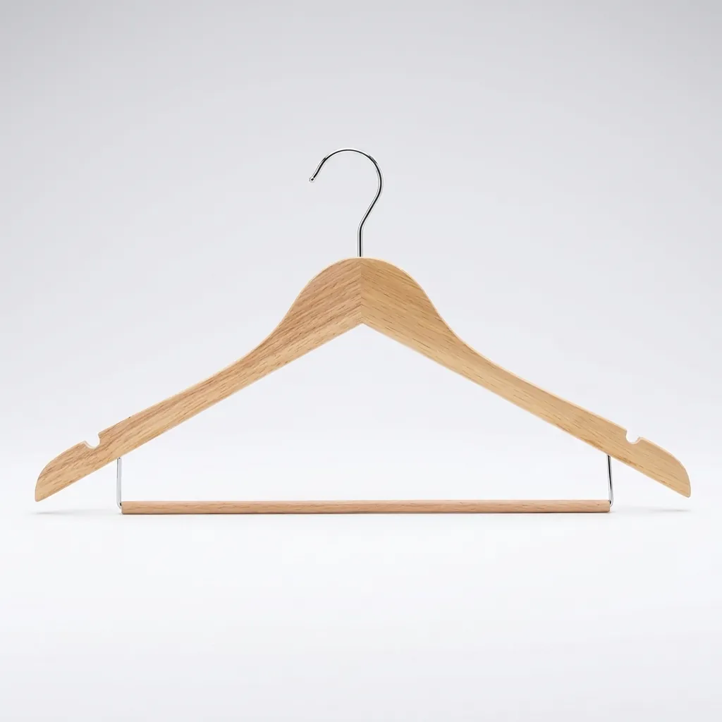 Wooden Clothes Hanger With Non-Slip Pant Bar 44.5× — HNG-1035 (image 7)