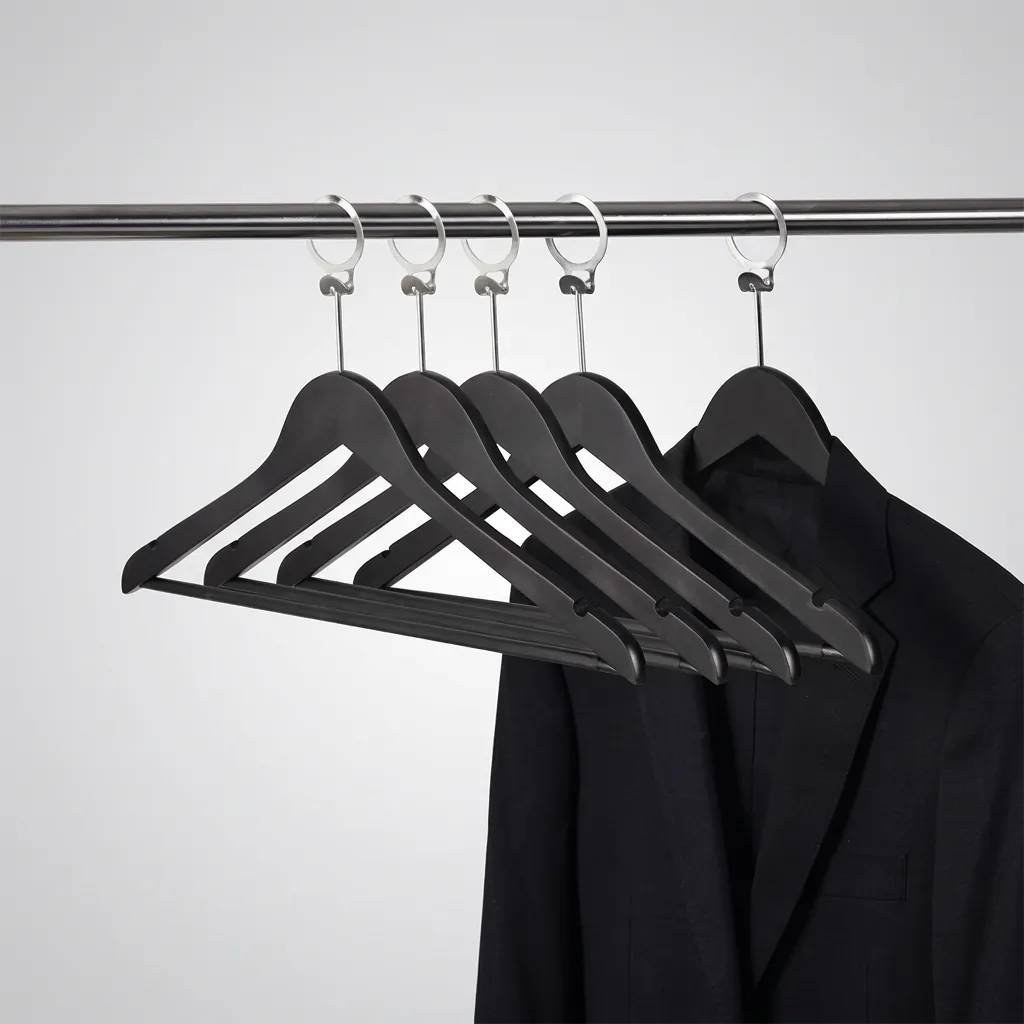 Anti-Theft Wooden Clothes Hanger With Non Slip Bar [1037] — HNG-1037 (image 6)
