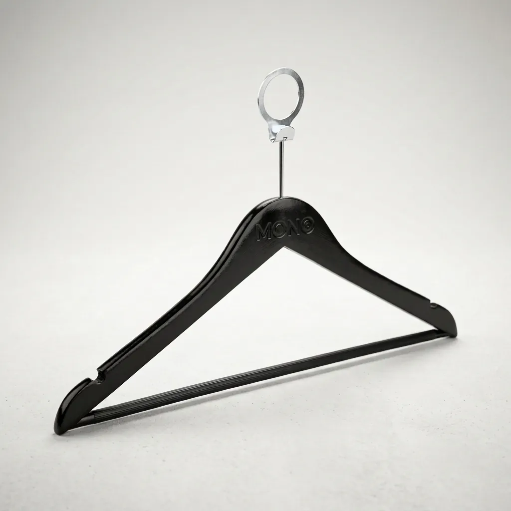 Anti-Theft Wooden Clothes Hanger With Non Slip Bar [1037] — HNG-1037 (image 1)