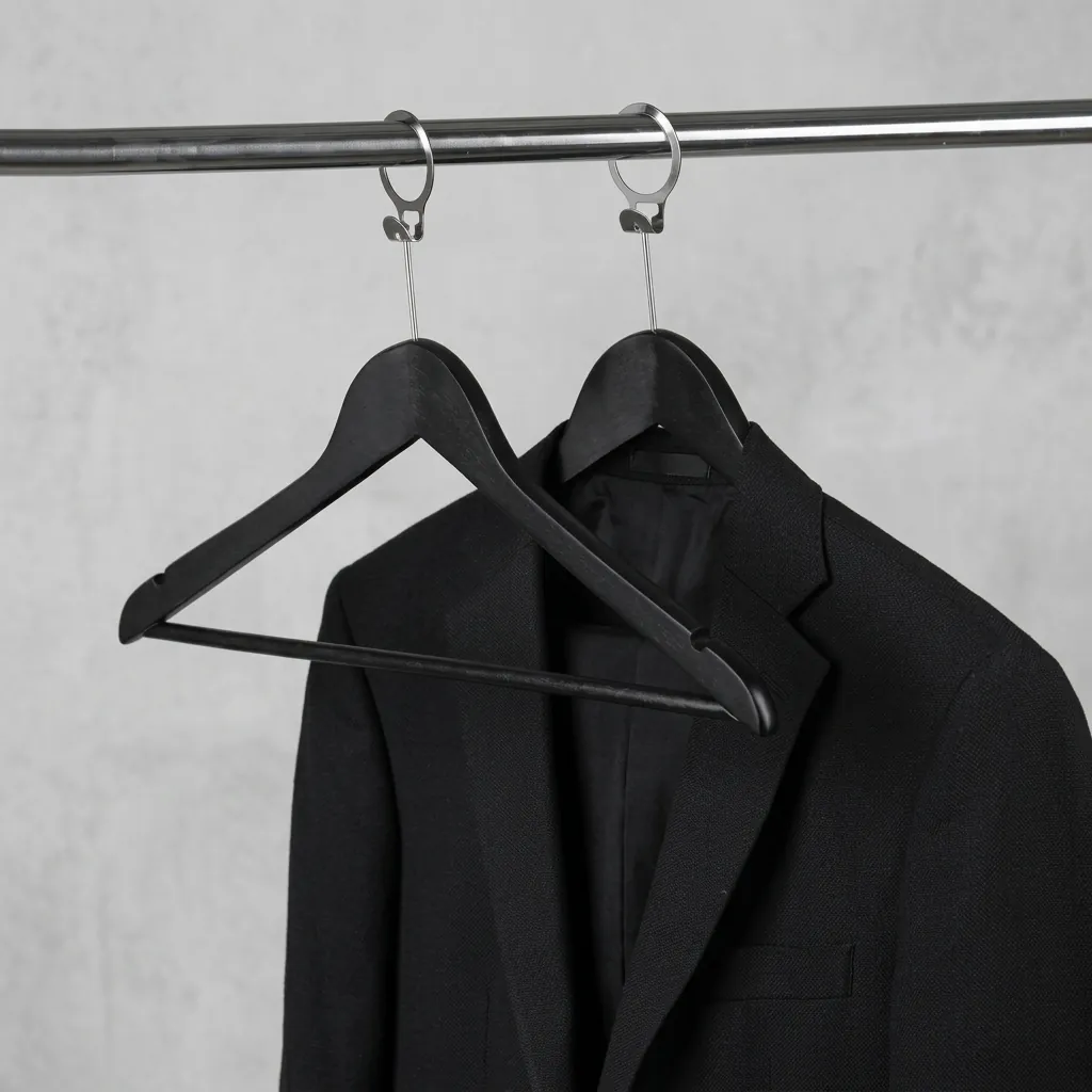 Anti-Theft Wooden Clothes Hanger With Non Slip Bar [1037] — HNG-1037 (image 10)