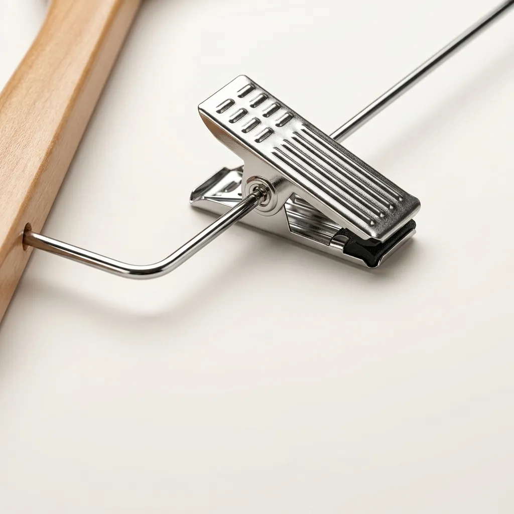 Wooden Anti-Theft Clothes Hanger with Clips [1038] — HNG-1038 (image 2)