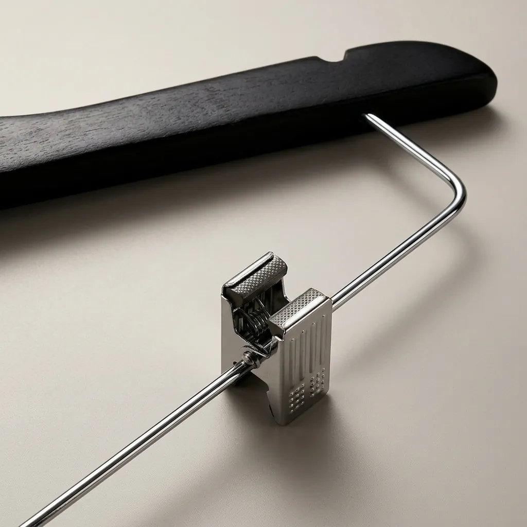Wooden Anti-Theft Clothes Hanger with Clips [1038] — HNG-1038 (image 7)