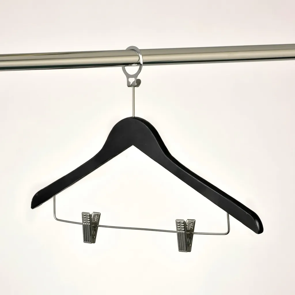 Wooden Anti-Theft Clothes Hanger with Clips [1038] — HNG-1038 (image 9)