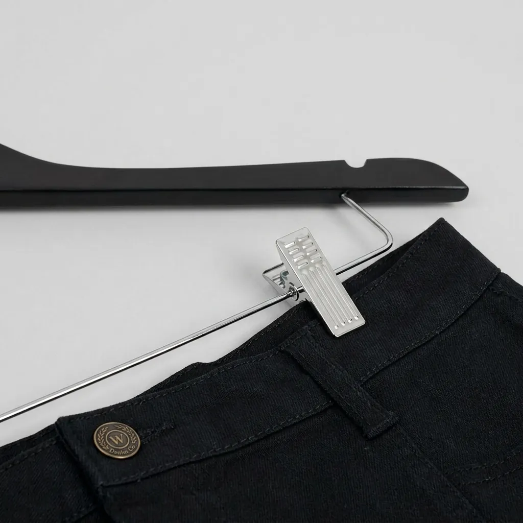 Wooden Clothes Hanger With Clips — HNG-1040 (image 2)