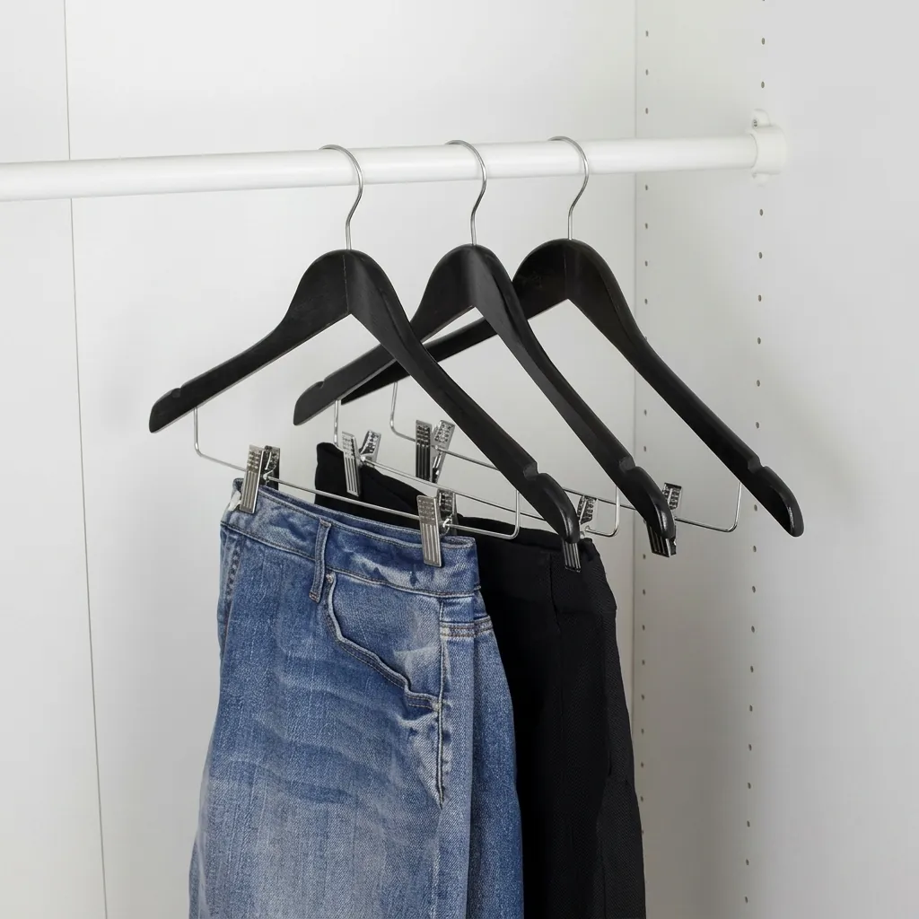 Wooden Clothes Hanger With Clips — HNG-1040 (image 4)