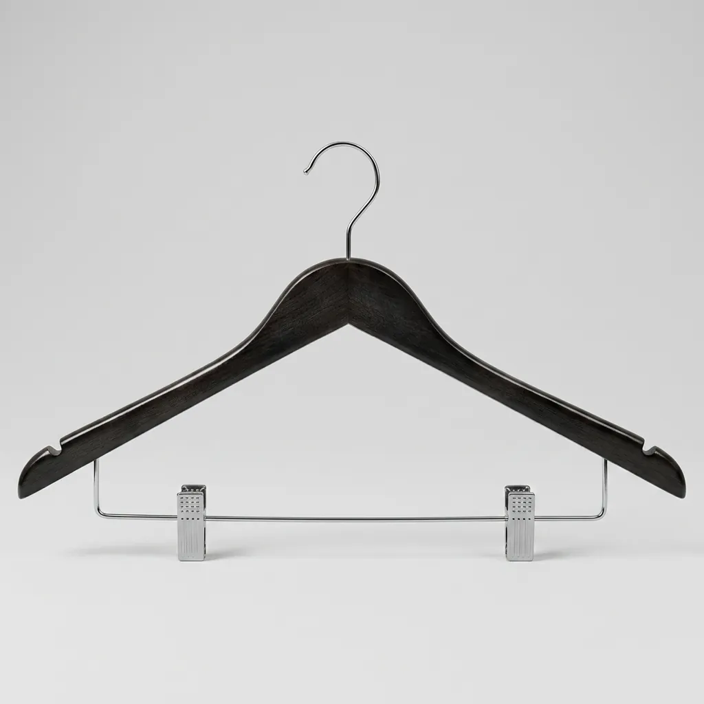 Wooden Clothes Hanger With Clips — HNG-1040 (image 5)