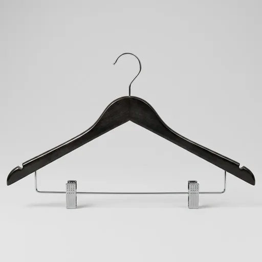 Wooden Clothes Hanger With Clips — HNG-1040