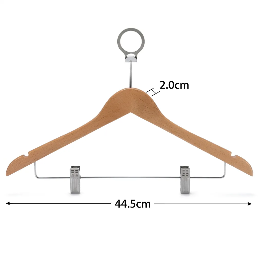 Wooden Anti-Theft Clothes Hanger with Clips [1041] — HNG-1041 (image 6)