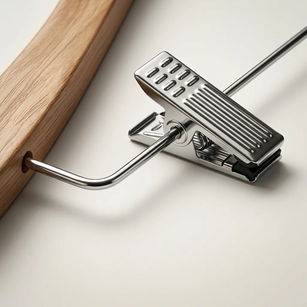 Wooden Anti-Theft Clothes Hanger with Clips [1041] — HNG-1041 (image 9)