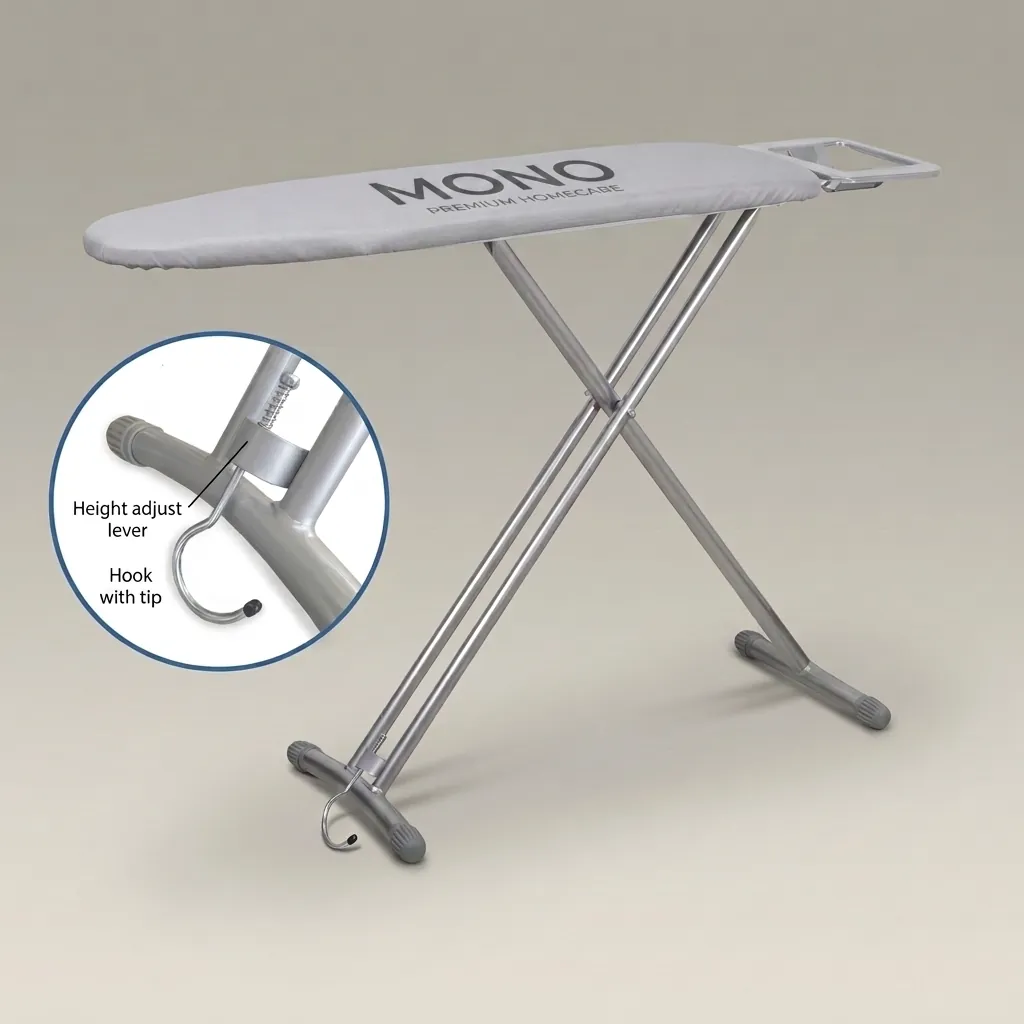 Steel-Frame Ironing Board with Iron Rest [1032] — IRB-1032 (image 1)