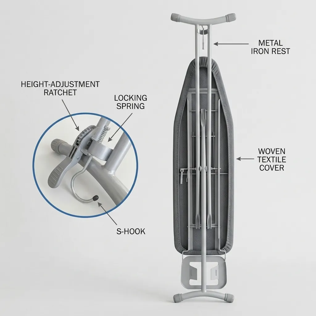 Steel-Frame Ironing Board with Iron Rest [1032] — IRB-1032 (image 13)