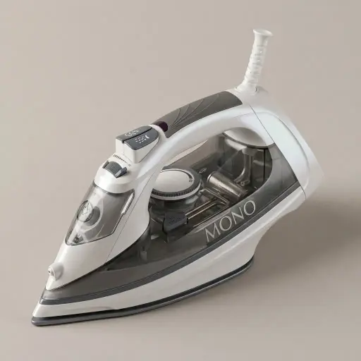 Ceramic Soleplate Steam Iron with Anti-Drip [1031] — IRN-1031 — An 1800W ceramic-soleplate steam iron with a 320ml tank offering dry, steam, spray and blast modes plus anti-drip, anti-calc and self-clean functions. A dial thermostat, pilot light and ready indicator keep it easy to use, with auto shut-off for safety. Sized at 29.2x12.1x14.5cm, available in white or grey. CE, CB, GCC and RoHS approved.