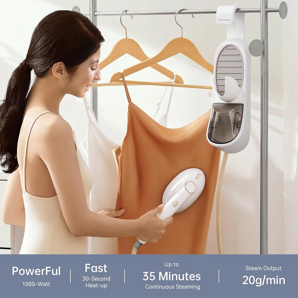 Handheld Garment Steamer with Wall-Mounted Holder — IRN-1035 (image 2)