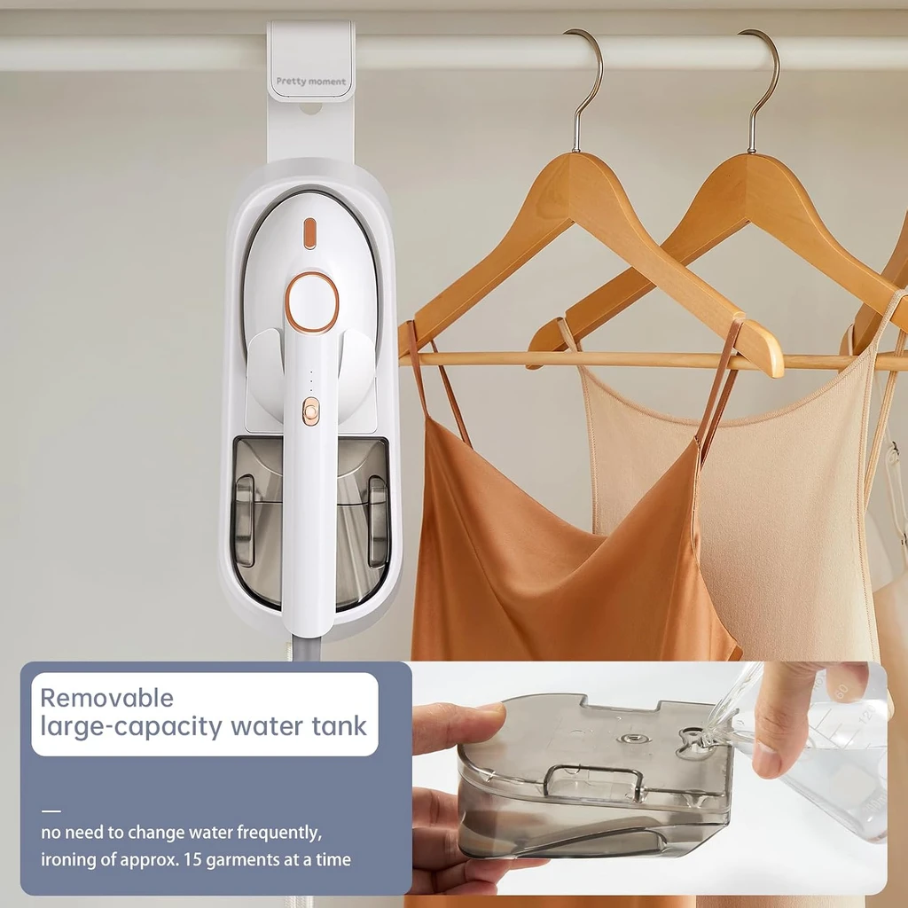 Handheld Garment Steamer with Wall-Mounted Holder — IRN-1035 (image 4)