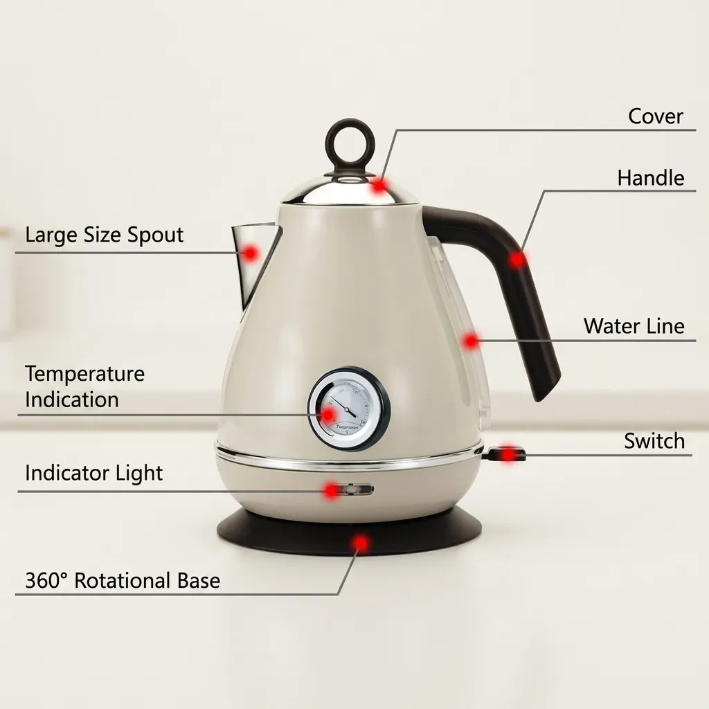 Stainless Steel Royal Pearl Kettle 1.7L — KTL-1025 (image 3)