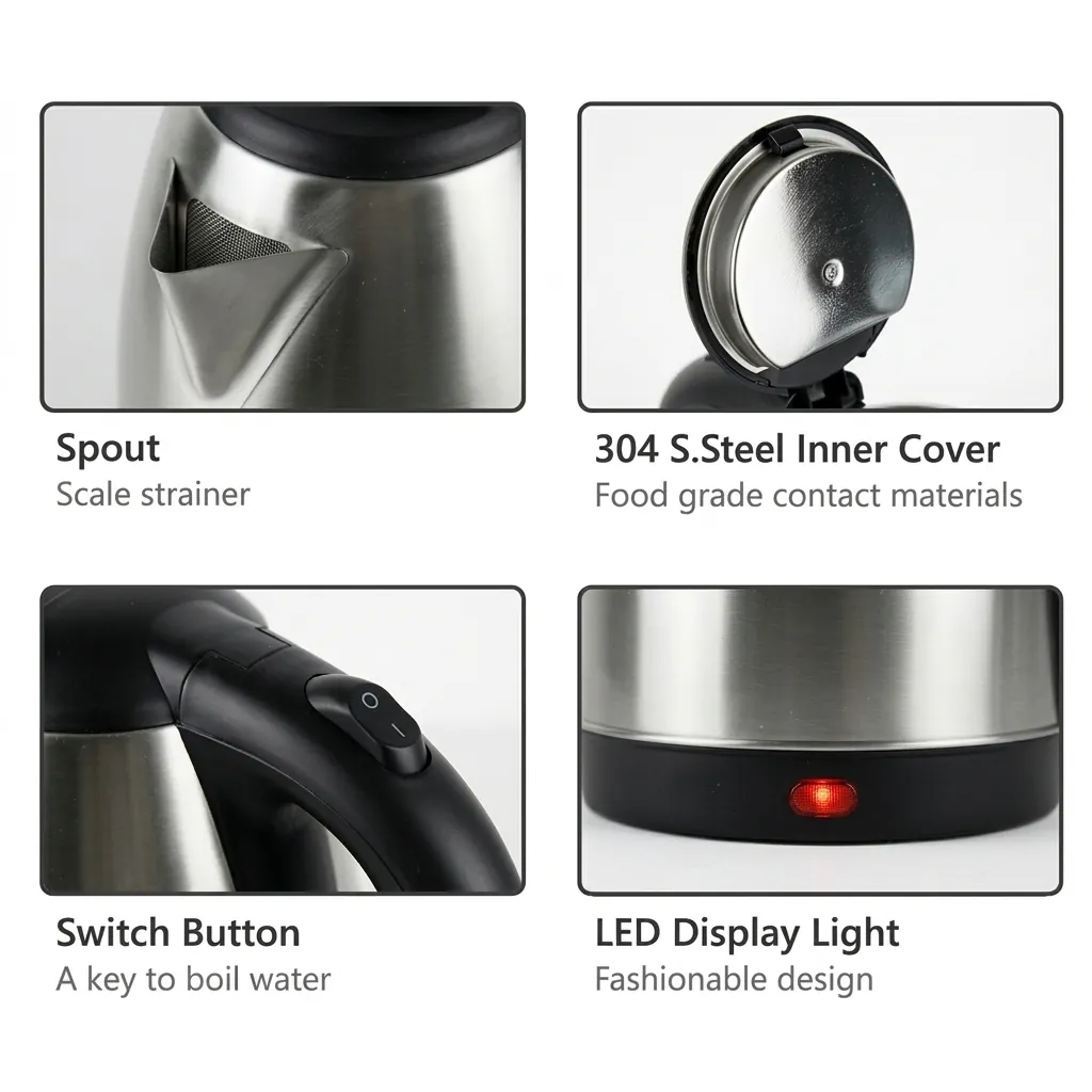 Electric Kettle 1.8ltr Matt Stainless Steel — KTL-1026 (image 5)