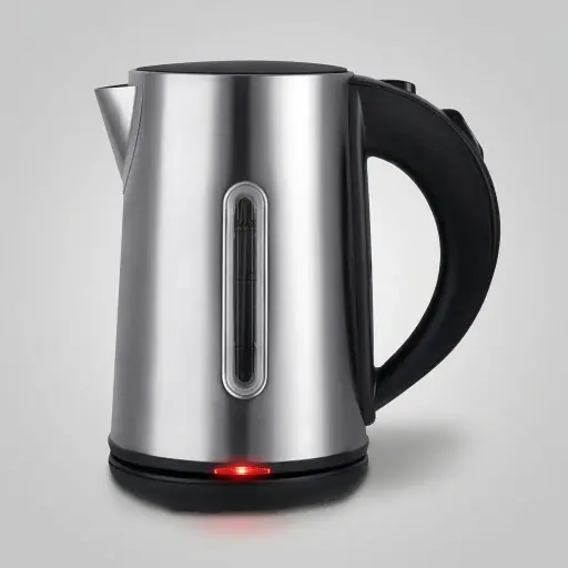 Electric Kettle 0.8ltr Matt Stainless Steel — KTL-1031 — A compact 0.8L electric kettle in matt food-grade 304 stainless steel with a branded controller. Rated 1000 to 1200W with automatic shut-off, a water gauge and a light indicator, it boils quickly and safely. A 360-degree cordless base makes pouring effortless.