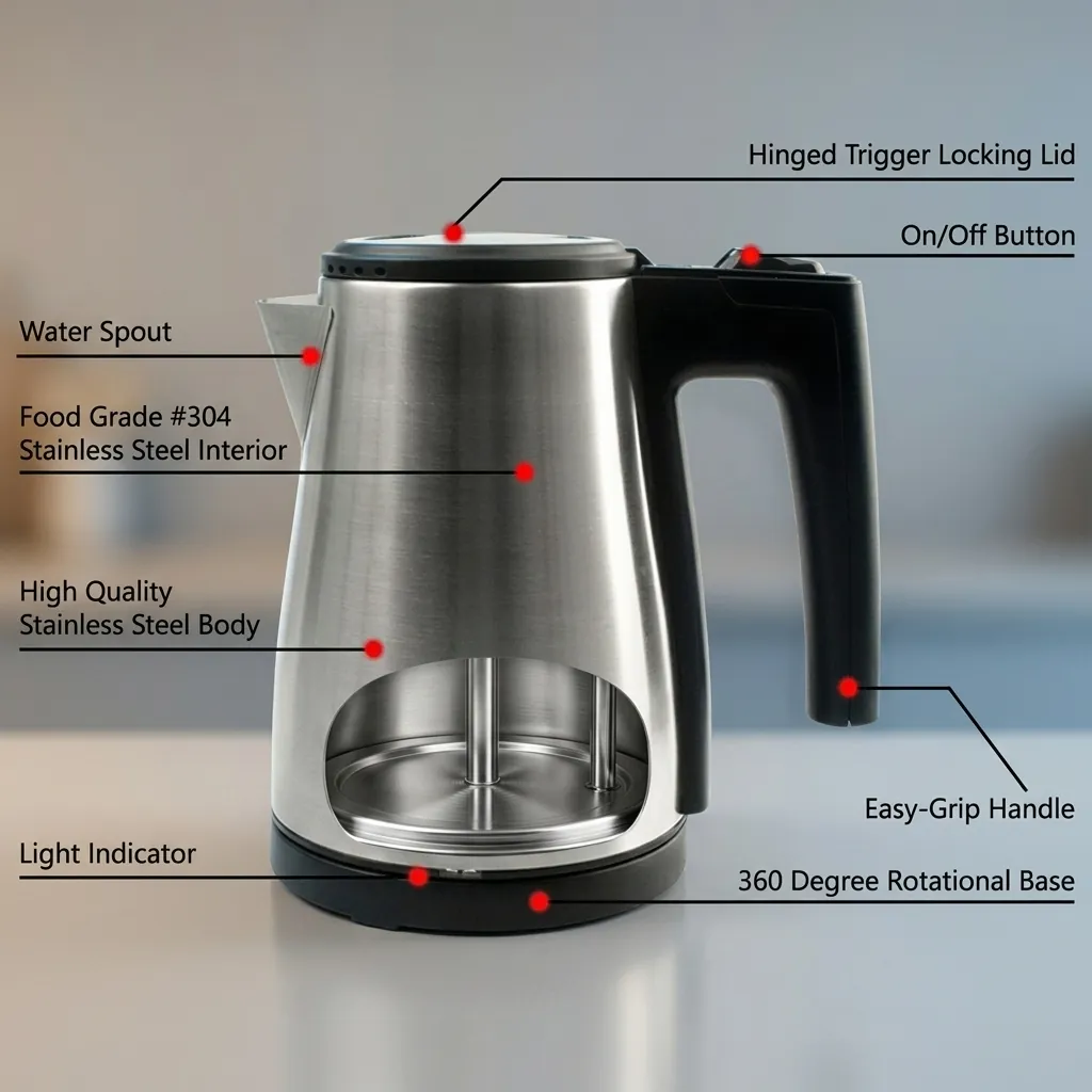 Azalea Kettle 0.6ltr Stainless Steel — KTL-1033 (image 10)