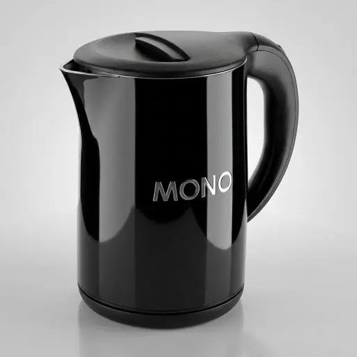 Stainless Steel Roselle Kettle 1.2L with PP Shell [1046] — KTL-1046 — A 1.2L electric kettle with a food-grade 304 stainless steel interior and a durable PP outer shell. A 1500 to 1800W branded controller boils quickly, with auto shut-off and boil-dry protection and a concealed heating element. A 360-degree cordless base makes it easy to use, measuring 21.5x21cm, in black or ivory.