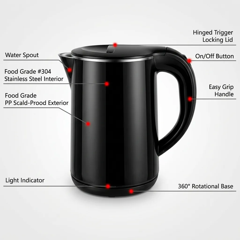 Stainless Steel Roselle Kettle 1.2L with PP Shell [1046] — KTL-1046 (image 13)